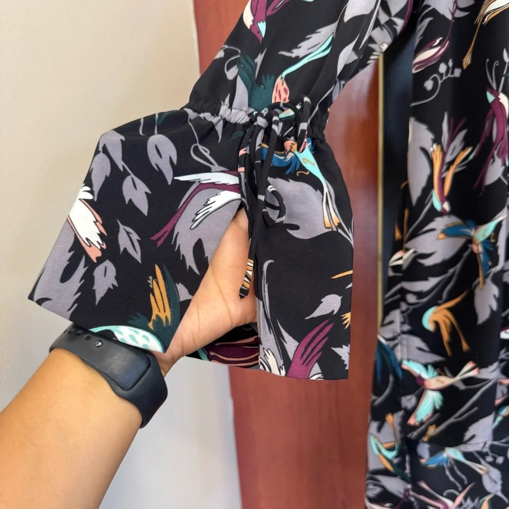 Melissa McCarthy Seven 7 High Low Tunic Shirt Long Sleeve Birds Size 2X Swallows - Picture 10 of 14